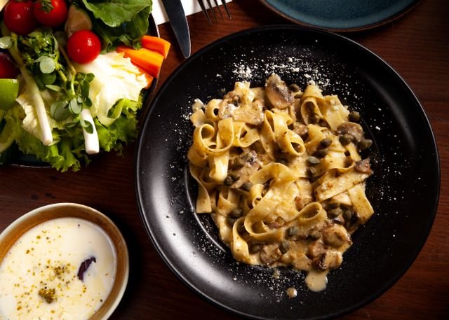Mushroom Pappardelle in Cream Sauce