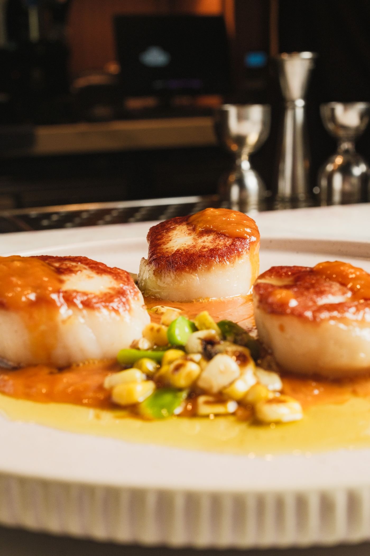 Seared Scallops with Corn Succotash