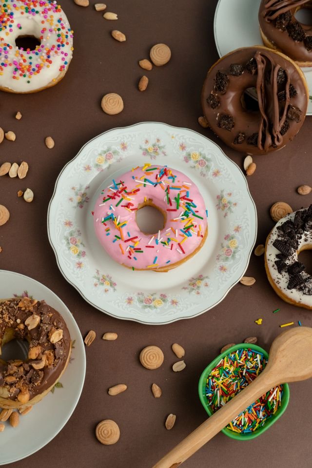 Pink Glazed Cake Donut